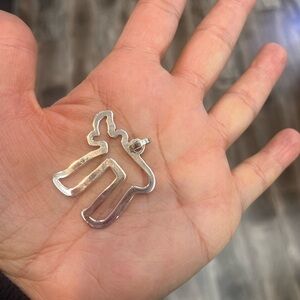 New Sterling Silver cut out Chai Pendant, 1 3/4 inch